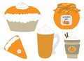 Food drink pumkins vector illustration